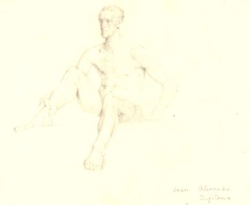 Jean Dryden Alexander (1911-1994) - Mid 20th Century Graphite Drawing, Male Nude