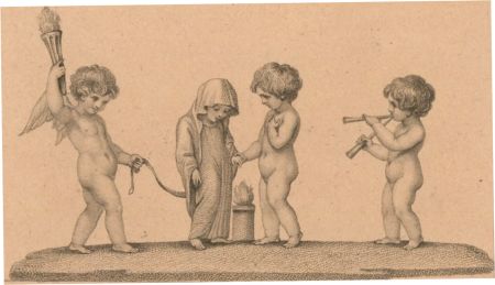 Seven Small 20th Century Lithographs - Cherubs and Van Dyke studies