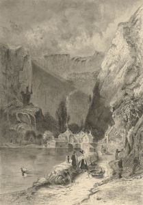 Miss J.B. Borven - Signed Mid 19th Century Pen and Ink Drawing, Chulilla Rocks