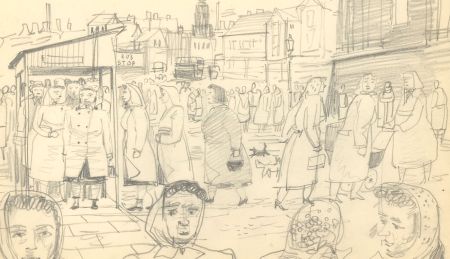 Paul Sharp ARCA RWS - Six Mid 20th Century Graphite Drawings, Pottery Scenes