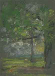 20th Century Pastel - View of Trees