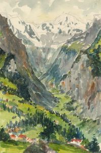 A.H. - 19th Century Watercolour, Wengen and Lauterbrunnen Valley