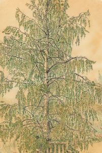 C. Bomley - Signed Oval Mid 20th Century Pen and Ink Drawing, Dog in a Garden