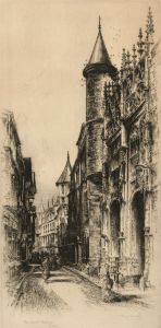 Albany E. Howarth (1872-1936) - Original Signed Etching, French Street Scene