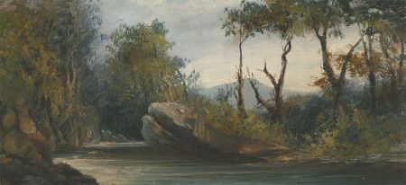 English School 19th Century Oil - River Landscape