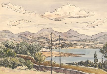 Harwood Eve (1891-1989) - 20th Century Mixed Media, Ibiza Coastal Landscape