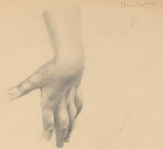 Art Student - Mid 20th Century Graphite Drawing, Study of a Hand