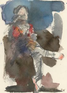 Richard J.S. Young - Signed 1996 Mixed Media, Ballerina, Seated