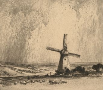 Percy Robertson A.R.E (1868-1934) - Signed Original Etching, Windmill