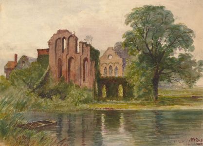 F.R. Walker - 19th Century Watercolour, Valle Crucis Abbey, Wales
