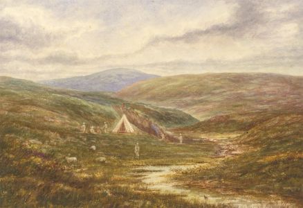 Late 19th Century Watercolour - Hunting Party in the Highlands