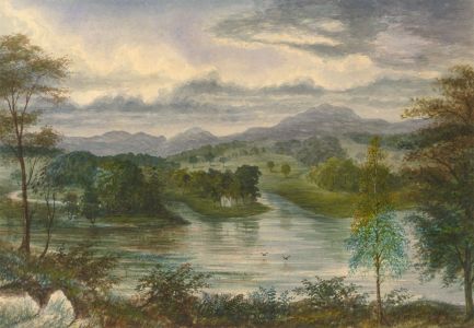 1868 Watercolour - Lake near Loch Awe, Scotland