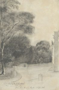 W. Jeffs - Fine 1836 Graphite Drawing, Globe Hotel Theatre, Ryder