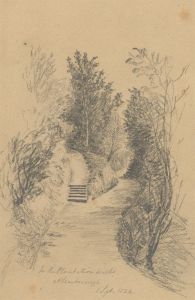 W. Jeffs - Fine 1824 Graphite Drawing, Plantation Walks at Scarborough