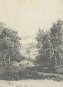 W. Jeffs - Fine 1836 Graphite Drawing, Landscape near Ryder