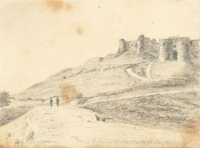 W. Jeffs - Fine 1824 Graphite Drawing, Scarborough Castle