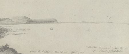 W. Jeffs - Fine 1835 Graphite Drawing, From the Baths - Clevedon