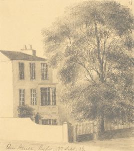 W. Jeffs - Fine 1836 Graphite Drawing, Elm House, Ryder