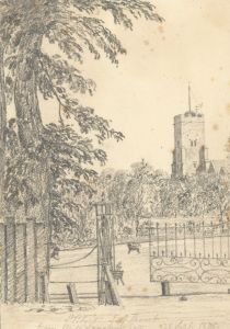 W. Jeffs - Fine 1825 Graphite Drawing, St. Peter's Church, Isle of Thanet