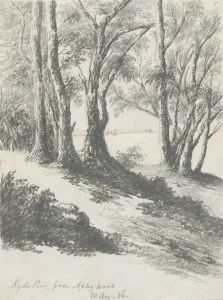W. Jeffs - Fine 1836 Graphite Drawing, View of Ryder Pier from Alpley Wood