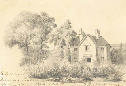 W. Jeffs - Fine 1832 Graphite Drawing, House at Weston Lane, Bath