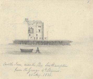 W. Jeffs - Fine 1836 Graphite Drawing, Castle Inn, Southampton