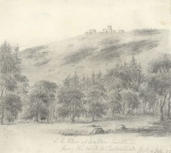 W. Jeffs - Fine 1835 Graphite Drawing, View of Walton Castle