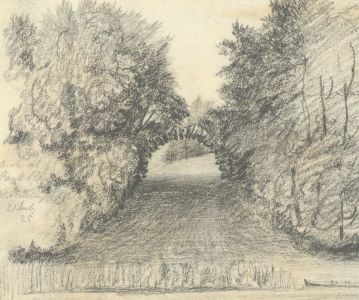 W. Jeffs - Fine 1825 Graphite Drawing, Park in Hendley