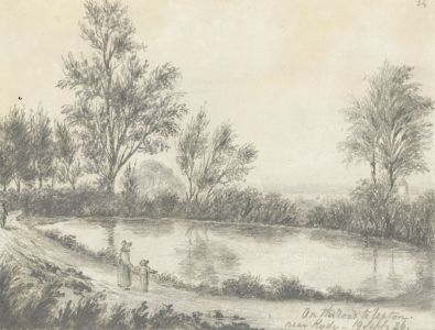 W. Jeffs - Fine 1836 Graphite Drawing, Road to Lepton, Ryder