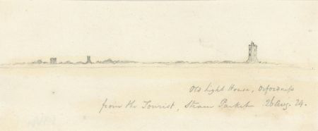 W. Jeffs - Fine 1824 Graphite Drawing, Old Lighthouse, Orford Ness