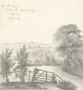 W. Jeffs - Fine 1834 Graphite Drawing, On the Avon at Kelston