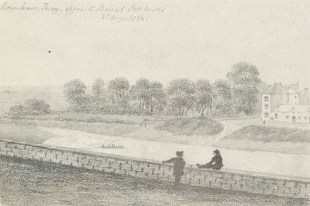 W. Jeffs - Fine 1836 Graphite Drawing, Rownham Ferry, Bristol
