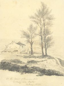 W. Jeffs - Fine 1833 Graphite Drawing, At Beacon Hill looking over Bath