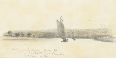 W. Jeffs - Fine 1834 Graphite Drawing, Boats on the River Avon
