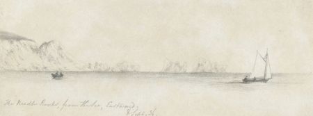 W. Jeffs - Fine 1836 Graphite Drawing, The Needle Rocks, Isle of Wight