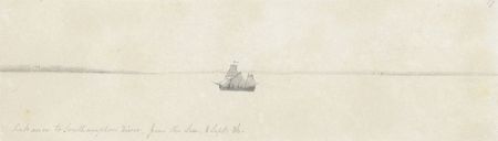 W. Jeffs - Fine 1836 Graphite Drawing, Entrance to Southampton River