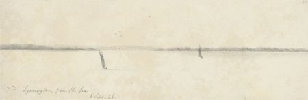 W. Jeffs - Fine 1836 Graphite Drawing, Lymington from the Sea