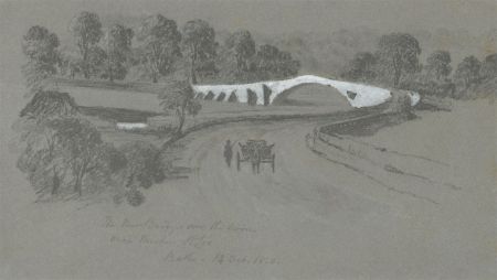 W. Jeffs - Fine 1830 Graphite Drawing, Bridge over the Avon