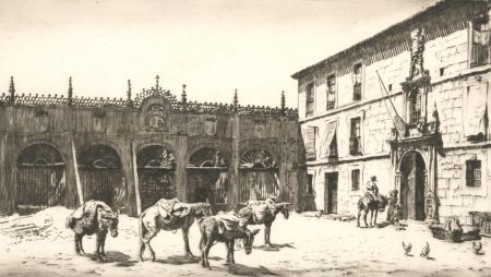 Lionel Arthur Lindsay (1874-1961) - 1928 Etching, Donkeys at Rest