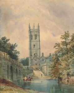 Fine 19th Century Watercolour - Magdalen Tower, Oxford