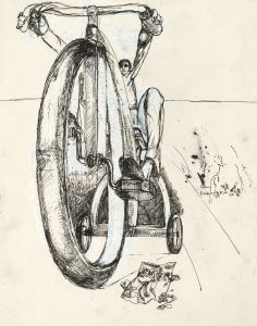 Brian Liddle - Contemporary Pen and Ink Drawing, The Bike Ride