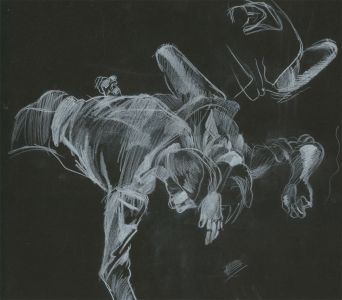 Brian Liddle - Contemporary Chalk Drawing, Sleeping Figures