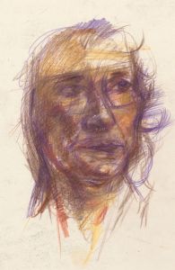 Brian Liddle - Contemporary Coloured Pencil, Expressive Portrait of a Woman