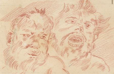 19th Century Sanguine - Portrait Studies of Bearded Men