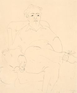 Glyn Morgan (1926-2015) - 20th Century Pen and Ink Drawing, Man in an Armchair