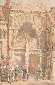A. Cardinal - 19th Century Watercolour, Continental Market Scene