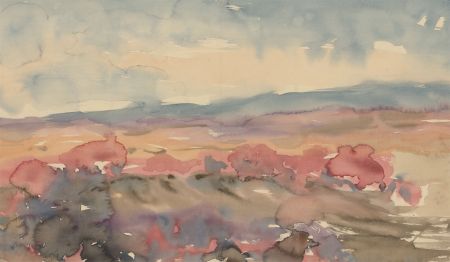 Geoffrey Sandford-Mann - 20th Century Watercolour, Abstract Sunset Coastline