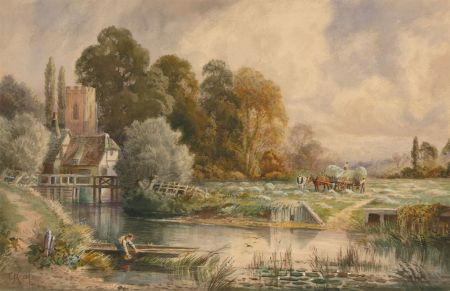 C.J Keats RBA - Signed Early 19th Century Watercolour, Rural River Scene