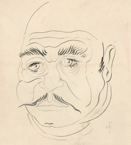 Chinese School Mid 20th Century Pen and Ink Drawing - Portrait of a Man