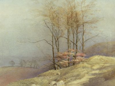 Annie Sharpe - Signed 1893 Watercolour, Winter Landscape